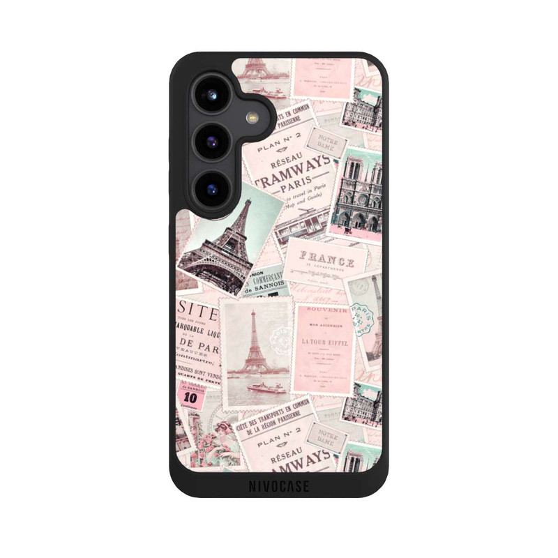 Galaxy S24 NIVOpure Vintage Paris Postcards Pattern