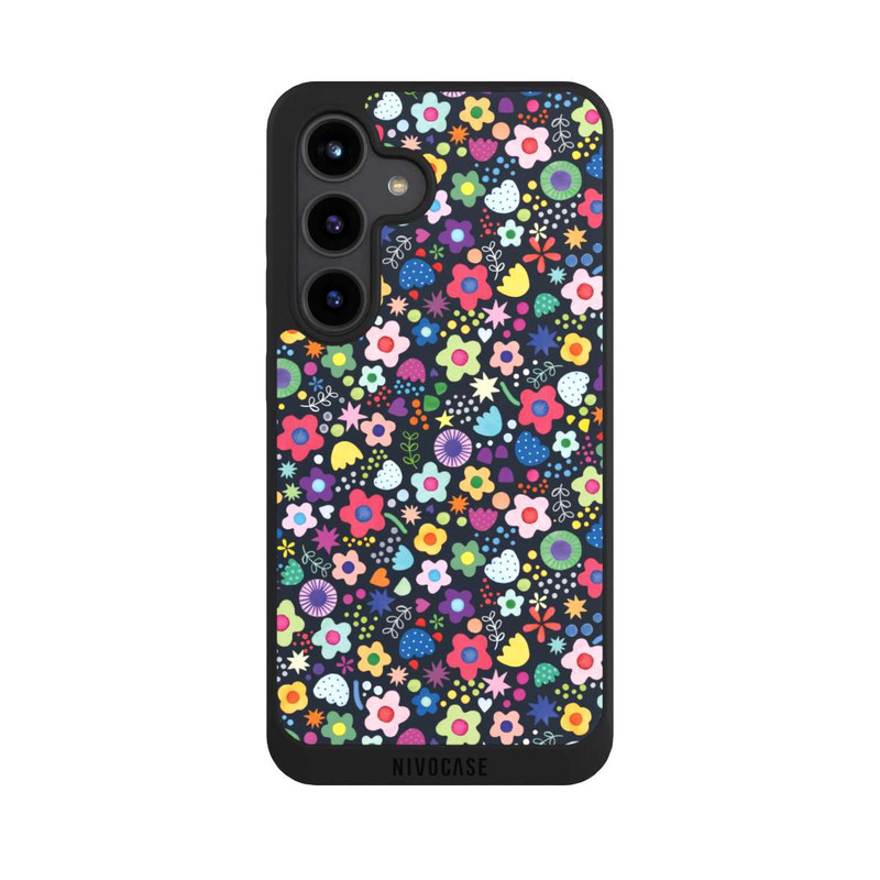 Galaxy S24 NIVOpure Psychedelic Flowers Multi Black