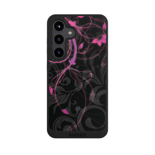 Samsung Galaxy S24 NIVOpure Black and Pink Autumn Flowers 