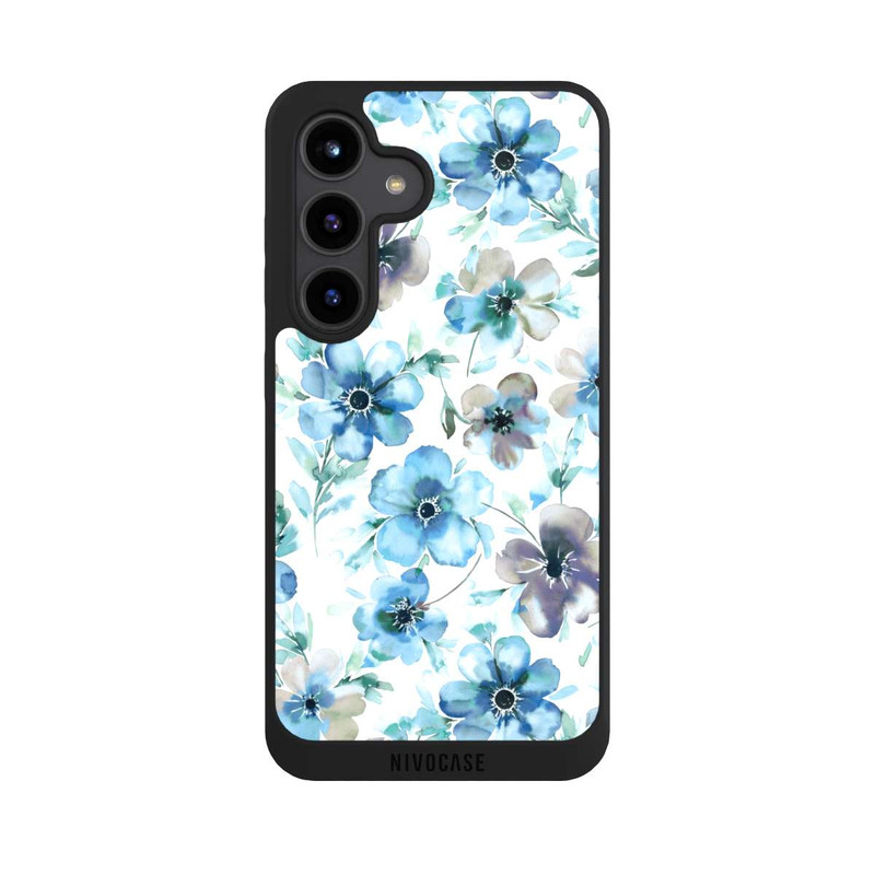 Galaxy S24 NIVOpure Motif de fleurs bleues Tendance