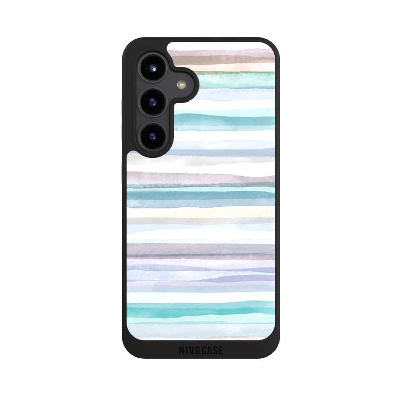 Galaxy S24 NIVOpure Rayures pastel bleu
