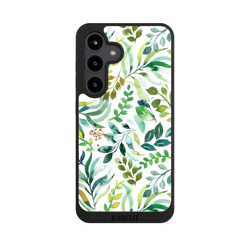Galaxy S24 NIVOpure Aquarelle Palmes Feuilles Botanique Vert