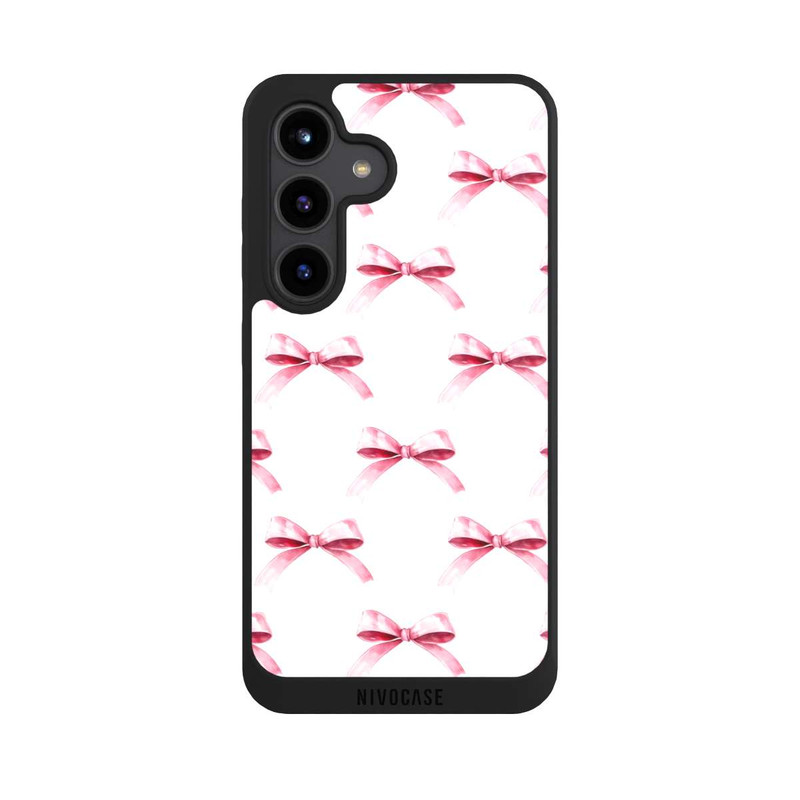 Galaxy S24 NIVOpure Pink Bow on White Pattern