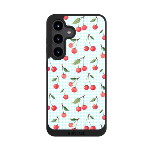 Samsung Galaxy S24 NIVOpure Cherries and Blue Gingham
