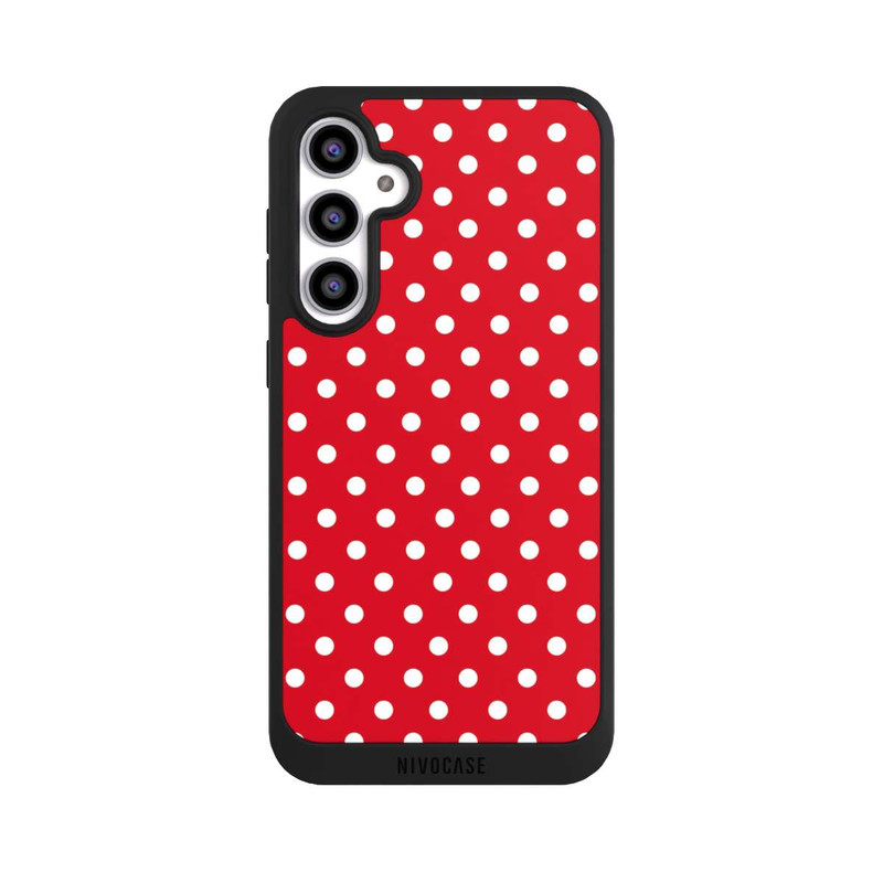 Galaxy S23 FE NIVOpure Confettis Blancs sur Fond Rouge