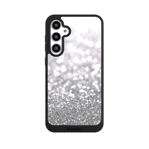 Samsung Galaxy S23 FE NIVOpure Pluie de Paillettes Argentées Look