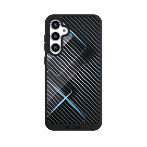 Samsung Galaxy S23 FE NIVOpure Blaue Linien auf Karbon