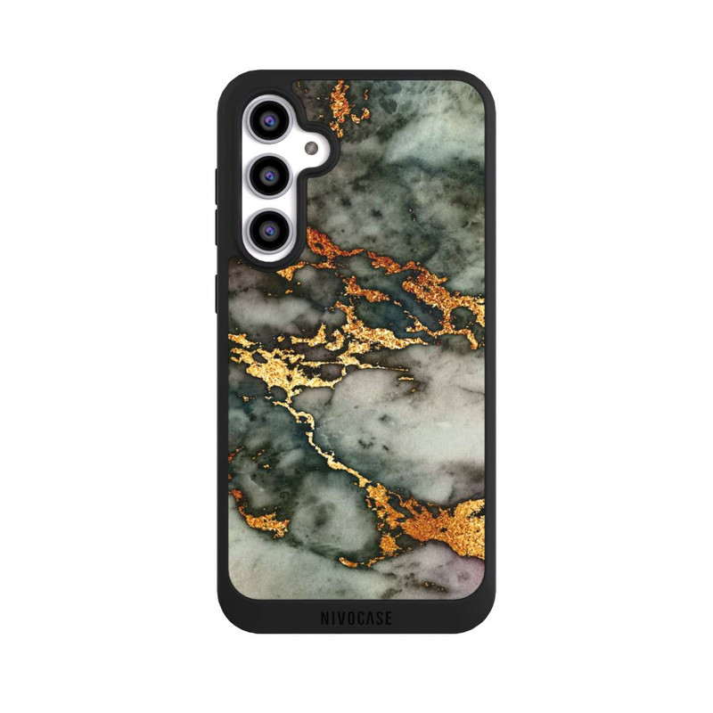 Galaxy S23 FE NIVOpure Grauer und goldener Marmor Look