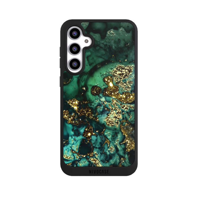 Galaxy S23 FE NIVOpure Cyan Glitter Marble Look