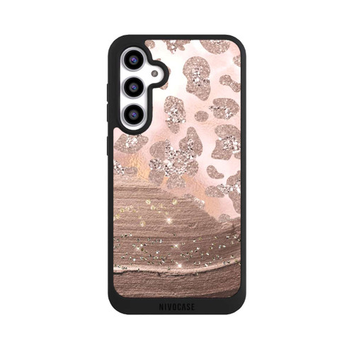 Samsung Galaxy S23 FE NIVOpure Léopard argenté pailleté