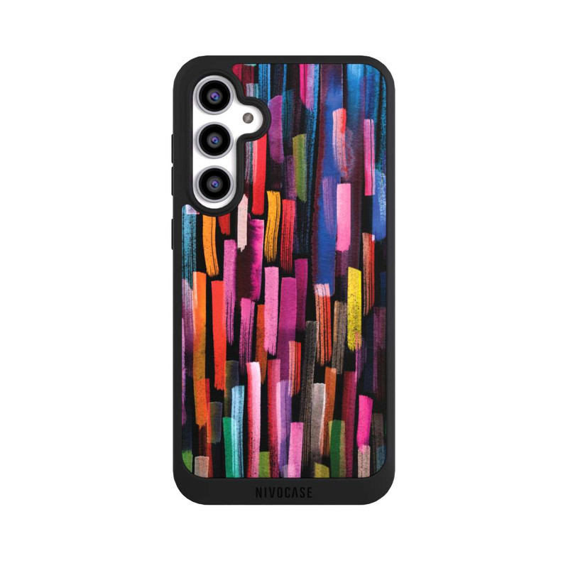 Galaxy S23 FE NIVOpure Bunte Pinselstriche schwarz