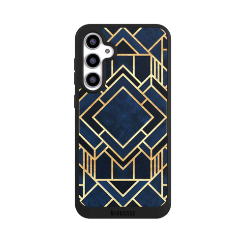 Samsung Galaxy S23 FE NIVOpure Kunst Deko Blau Golddruck