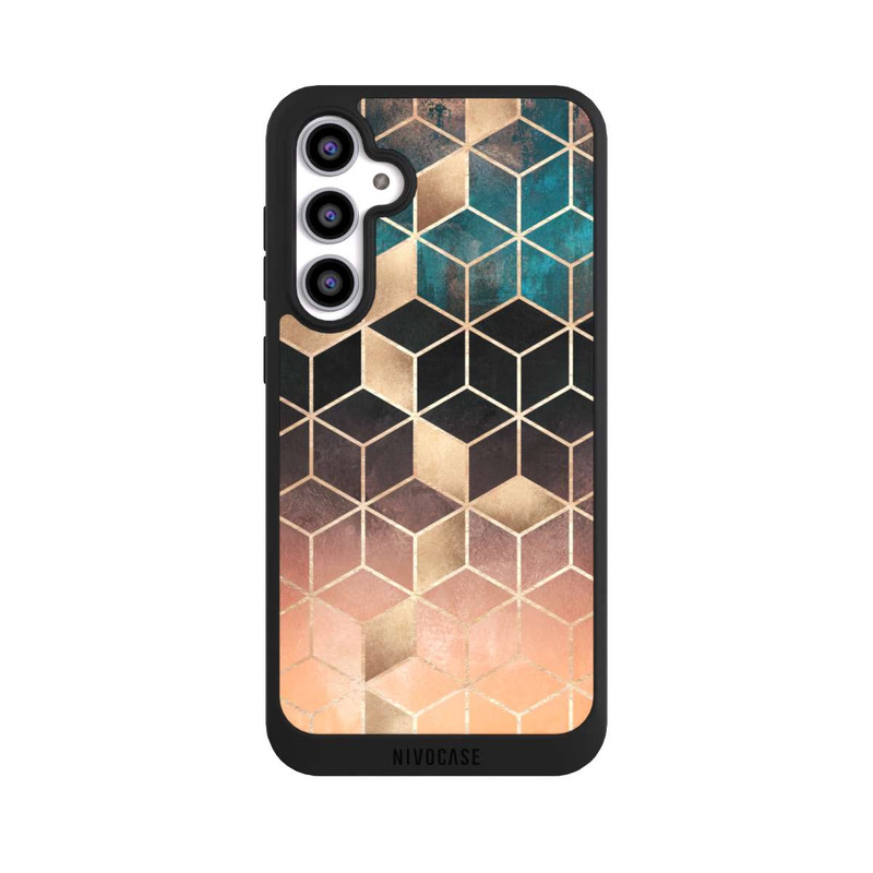 Galaxy S23 FE NIVOpure Cubes de rêve imprimé doré