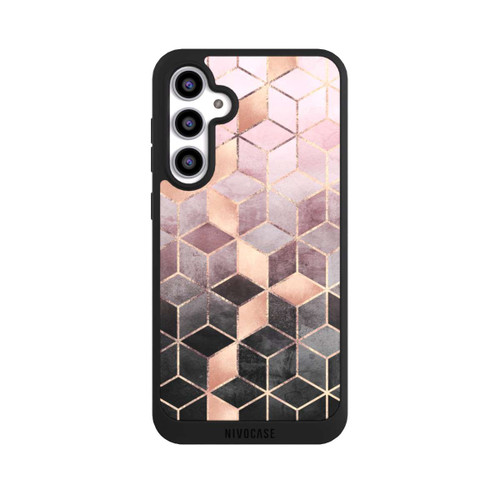 Samsung Galaxy S23 FE NIVOpure Pink-grauer Farbverlauf Würfel Druck