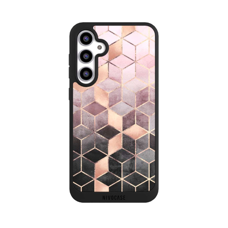 Galaxy S23 FE NIVOpure Pink-grauer Farbverlauf Würfel Druck