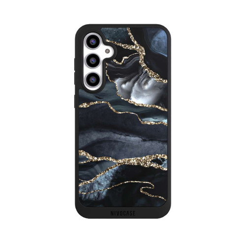Samsung Galaxy S23 FE NIVOpure Dunkler Marmor Gold Glitzerlook