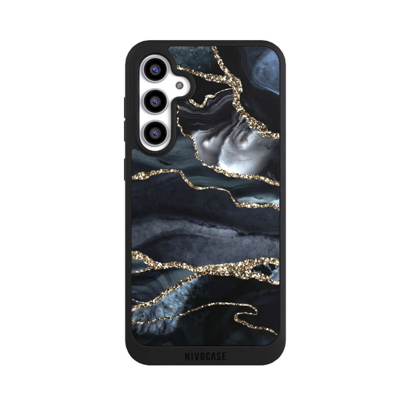 Galaxy S23 FE NIVOpure Dunkler Marmor Gold Glitzerlook