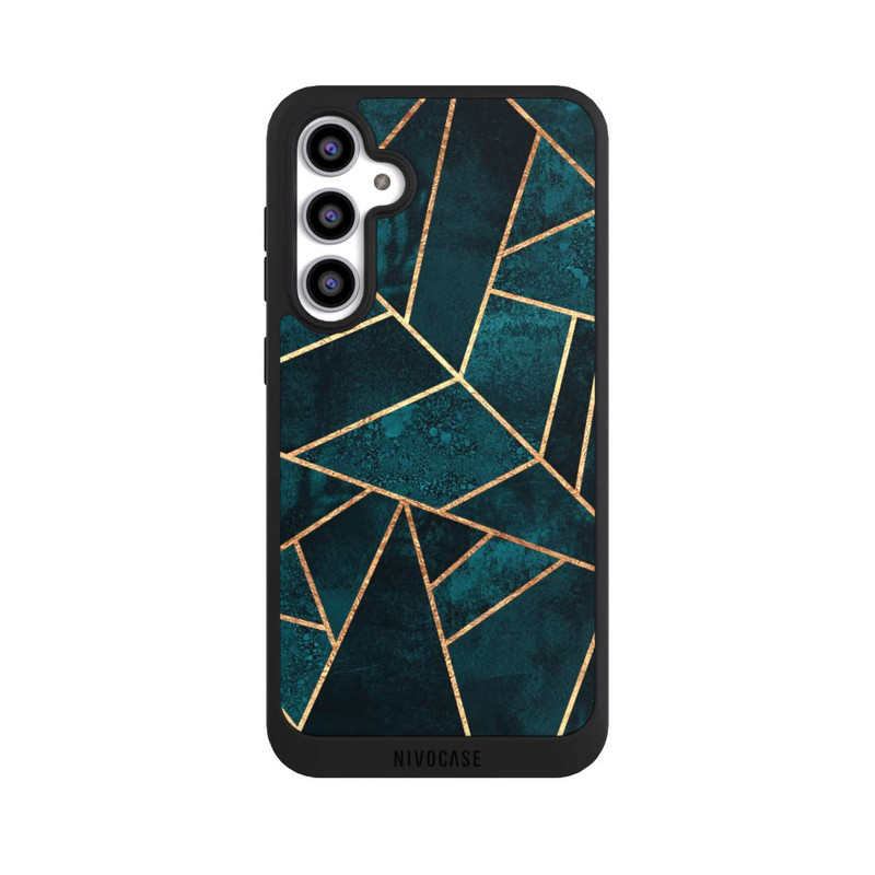 Galaxy S23 FE NIVOpure Tief Blaugrün Stein Gold Druck