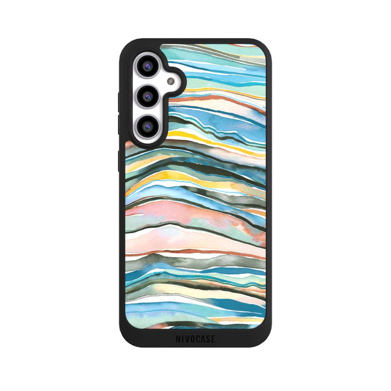 Galaxy S23 FE NIVOpure Watercolor Agate Layers Blue