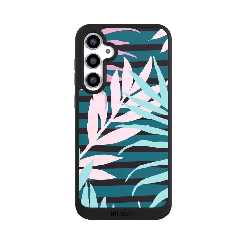 Galaxy S23 FE NIVOpure Pastel Jungle Leaves Pink Teal Seamless