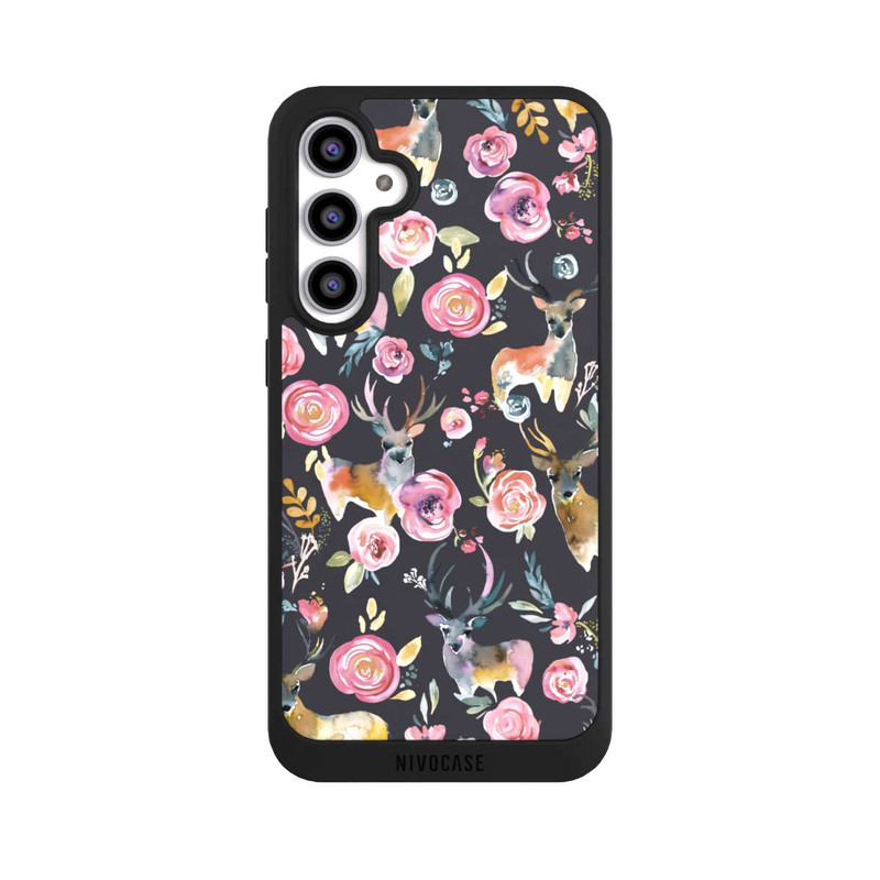 Galaxy S23 FE NIVOpure Cerfs et fleurs Anthracite