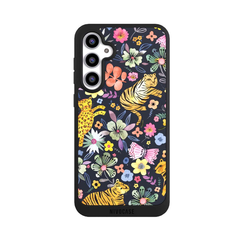 Galaxy S23 FE NIVOpure Frühlingsblumen mit Tiger schwarz