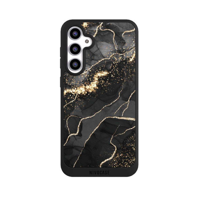Galaxy S23 FE NIVOpure Look Spirales de Marbre Sombre & Or