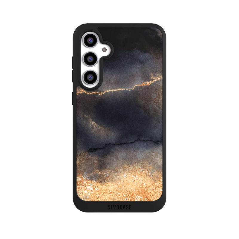 Galaxy S23 FE NIVOpure Black Marble Gold Dust Look