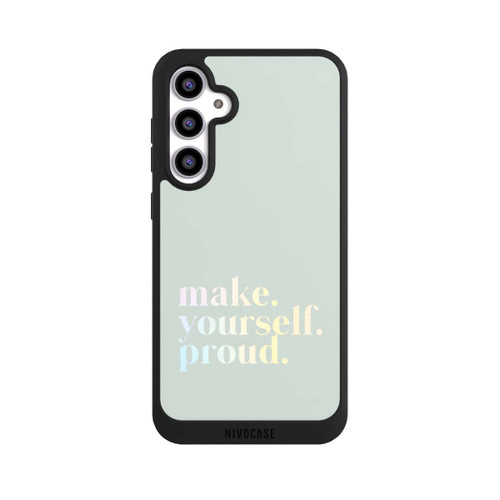 Samsung Galaxy S23 FE NIVOpure Make Yourself Proud Zitat-Minze und Farbverlauf