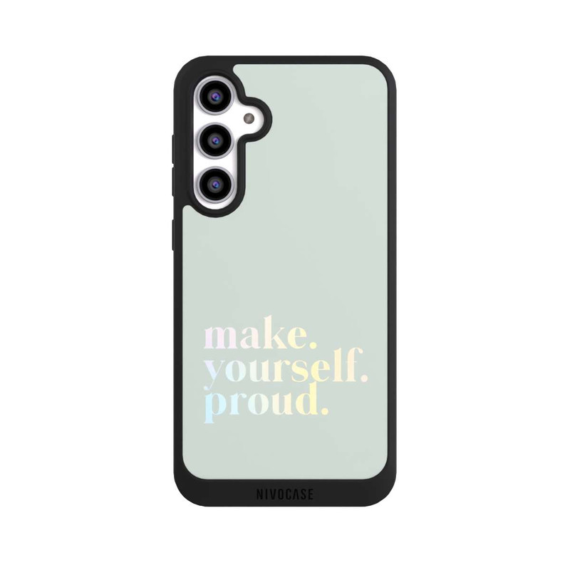 Galaxy S23 FE NIVOpure Make Yourself Proud Zitat-Minze und Farbverlauf