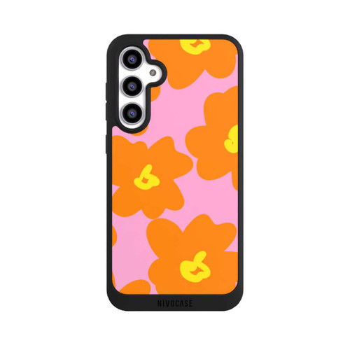 Samsung Galaxy S23 FE NIVOpure Retro floral pattern pink and orange