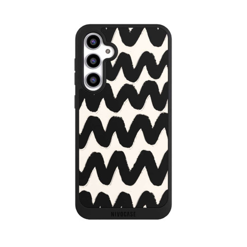Samsung Galaxy S23 FE NIVOpure Vagues Noires Pattern