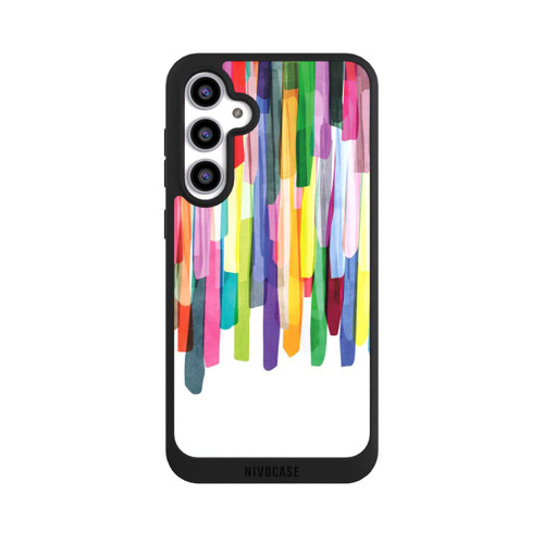 Samsung Galaxy S23 FE NIVOpure Bunte Streifen Weißer Hintergrund