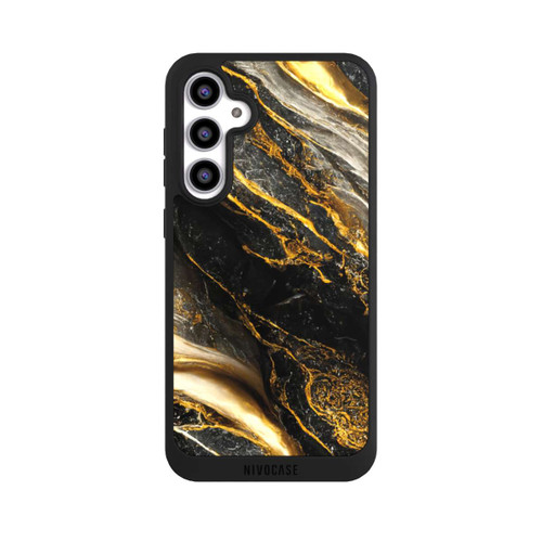 Samsung Galaxy S23 FE NIVOpure Schwarze Marmor Goldschichten