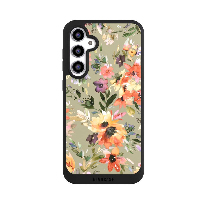 Galaxy S23 FE NIVOpure Malerische tropische Blumen Salbeigrün