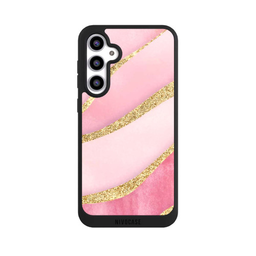 Samsung Galaxy S23 FE NIVOpure Pink Marble Goldprint Stripes