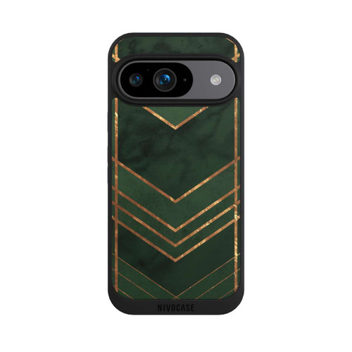 Google Pixel 9 NIVOpure Dark Green Pattern Golden Stripes