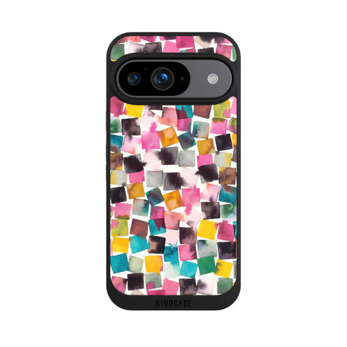Google Pixel 9 NIVOpure Watercolor Geometric Plaids Pink