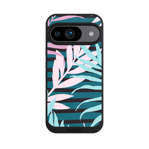 Google Pixel 9 NIVOpure Pastel Jungle Leaves Pink Teal Seamless