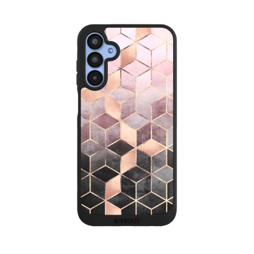 Samsung Galaxy A15 5G NIVOpure Pink-grauer Farbverlauf Würfel Druck
