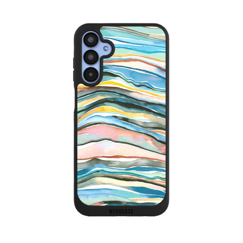 Samsung Galaxy A15 5G NIVOpure Couches d'agate aquarelle bleues