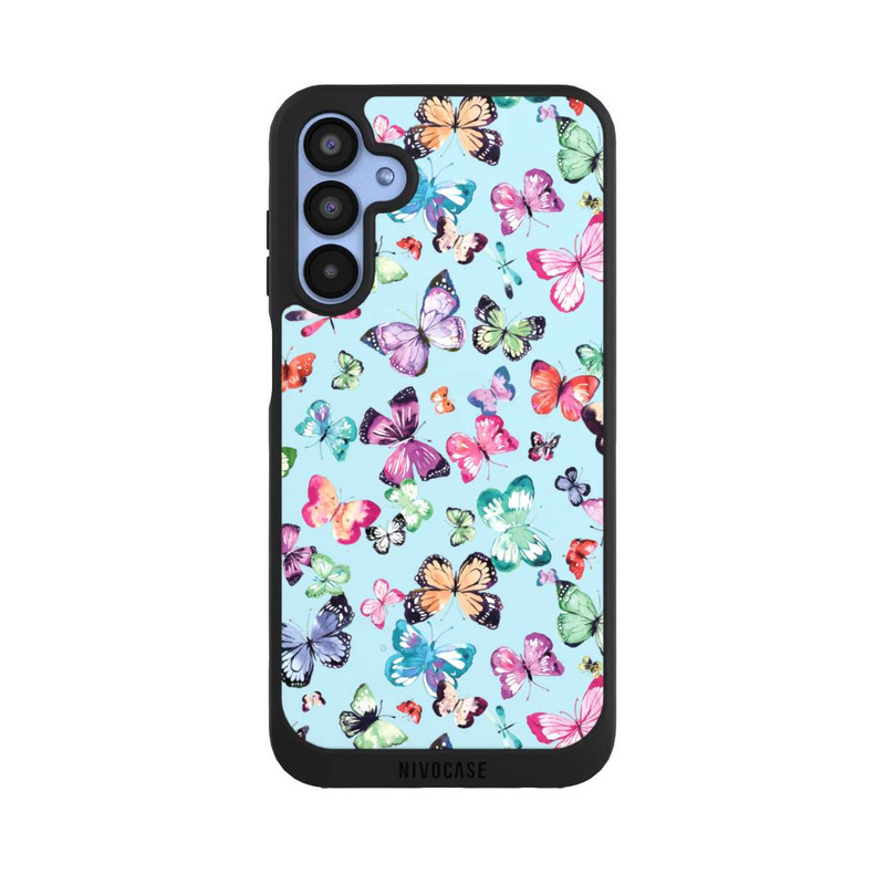 Galaxy A15 5G NIVOpure Papillons Rose Orange Bleu