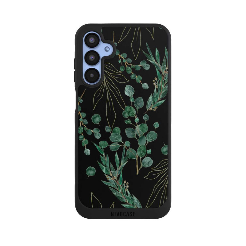 Galaxy A15 5G NIVOpure Feuilles d'Eucalyptus Fond Noir