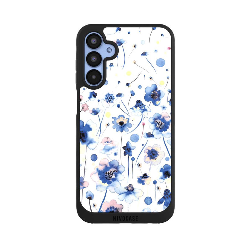 Galaxy A15 5G NIVOpure Fleurs bleues d’encre aquarelle