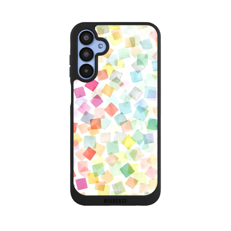 Galaxy A15 5G NIVOpure Konfetti geometrische Plaids Regenbogen