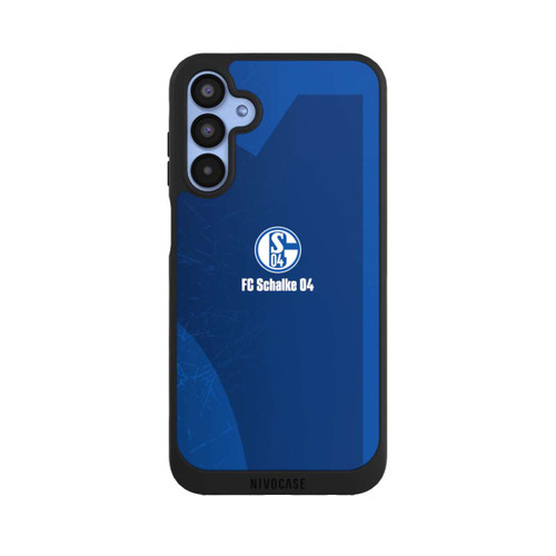 Samsung Galaxy A15 5G NIVOpure Schalke 04 Blauer Hintergrund Mit Logo
