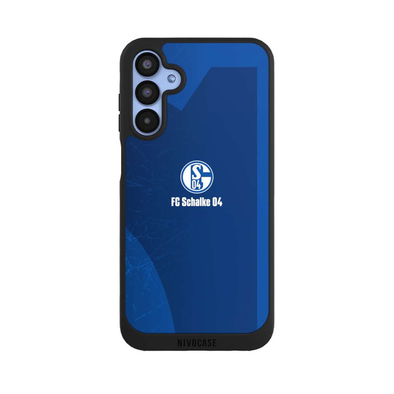 Galaxy A15 5G NIVOpure Schalke 04 Blauer Hintergrund Mit Logo