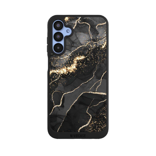 Samsung Galaxy A15 5G NIVOpure Look Spirales de Marbre Sombre &amp; Or