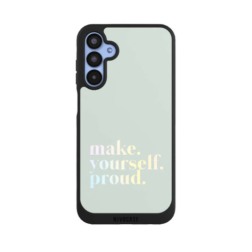 Samsung Galaxy A15 5G NIVOpure Make Yourself Proud Zitat-Minze und Farbverlauf