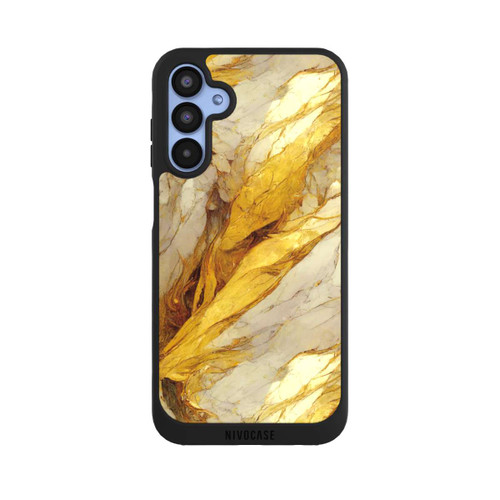 Samsung Galaxy A15 5G NIVOpure Couches d'impression en marbre blanc et or